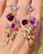Boucles d'oreilles "Grappe de raisin" Fluorite