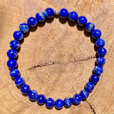 Bracelet Lapis-Lazuli - perles rondes 6 mm