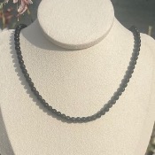 Collier Obsidienne Œil Céleste Perles 4 mm