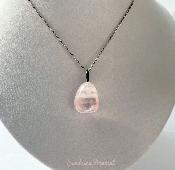 Pendentif Quartz rose (pierre roulée)