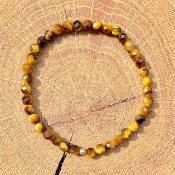 Bracelet Œil de tigre - perles facettées 4 mm 