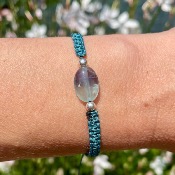 Bracelet "Déesse" Fluorite - Macramé