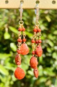 Boucles d'oreilles "Cascade" Jaspe rouge 
