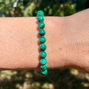 Bracelet Malachite - perles rondes 6 mm